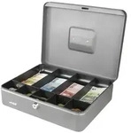 HMF Geldkassette abschlie&szlig;bar, Kasse mit 5 M&uuml;nzf&auml;chern und 4 Geldscheinmulden, 30