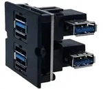 BACHMANN Rahmen 2xUSB 3.0, 90&deg; Abgang seitlich