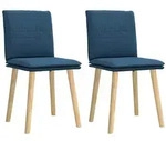 vidaXL Esszimmerst&uuml;hle 2 Stk. Blau Stoff