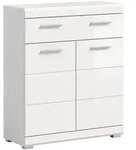 Ebuy24 Scout Badschrank 2 T&uuml;ren, 1 Schublade Wei&szlig; hochglanz, wei&szlig;.