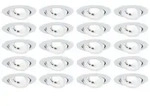 Paulmann LED Einbauleuchte 20er-Set schwenkbar rund 82mm 70&deg; 20x4,8W 20x450lm 230V