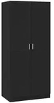 vidaXL Kleiderschrank Schwarz 80x52x180 cm Holzwerkstoff