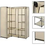 vidaXL Eckkleiderschrank Creme 130 x 87 x 169 cm