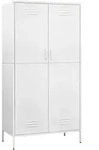 vidaXL Kleiderschrank Wei&szlig; 90x50x180 cm Stahl