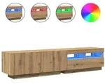 vidaXL TV-Schrank mit LED-Leuchten Artisan-Eiche 180x35x40 cm