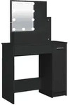 vidaXL Schminktisch mit LED Schwarz 86,5x35x136 cm