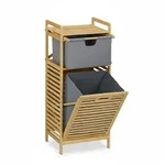 Relaxdays W&auml;schekorb, kippbarer W&auml;schesammler, 30 Liter, Ablage & Schublade,
