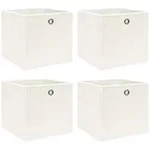 vidaXL Aufbewahrungsboxen 4 Stk. Wei&szlig; 32x32x32 cm Stoff