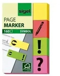 Sigel Haftmarker HN635 gelb, orange,gr&uuml;n,pink 4 x 40 Bl./Pack.