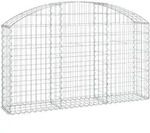 vidaXL Gabione mit Hochbogen 150x30x80/100 cm Verzinktes Eisen