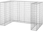 vidaXL Gabionenwand f&uuml;r M&uuml;lltonnen Verzinkter Stahl 180x100x110 cm