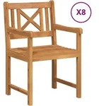 vidaXL Gartenst&uuml;hle 8 St&uuml;ck 56x55.5x90 cm Massivholz Akazie