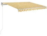 vidaXL Markise Manuell Einziehbar 350x250 cm Gelb und Wei&szlig;