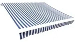 vidaXL Markisenbespannung Canvas Blau & Wei&szlig; 500x300 cm