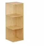 Relaxdays Eckregal Bambus, 3 Ablagen HxBxT: 85,5 x 29 x 29 cm, B&uuml;cherregal,