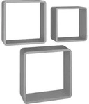 vidaXL W&uuml;rfelregale 3 Stk. Grau MDF