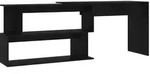 vidaXL Eckschreibtisch Schwarz 200x50x76 cm Holzwerkstoff