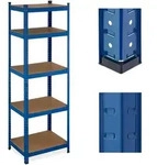 Relaxdays Schwerlastregal, HBT 180x60x45 cm, bis 500 kg, 5 Ebenen, Keller, Garage,