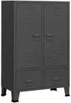 vidaXL Kleiderschrank Industrie-Stil Anthrazit 67x35x107 cm Stahl