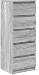 vidaXL Sideboard mit Schubladen Grau Sonoma 37,5x35x99cm Holzwerkstoff