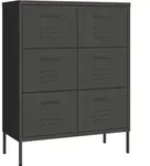 vidaXL Schubladenschrank Anthrazit 80x35x101,5 cm Stahl