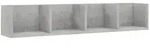 vidaXL CD-Wandregal Betongrau 100x18x18 cm Holzwerkstoff