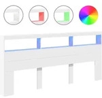 vidaXL LED-Kopfteil mit Ablagen Wei&szlig; 220x17x102 cm