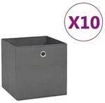vidaXL Aufbewahrungsboxen, 28x28x28 cm, Vliesstoff, grau, mit Deckeln, 10 St&uuml;ck