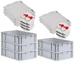 PROREGAL SuperSparSet 5x Eurobox NextGen Economy mit Scharnierdeckel & roten