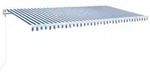 vidaXL Markise Automatisch Einziehbar 600x350 cm Blau und Wei&szlig;