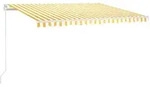 vidaXL Markise Manuell Einziehbar 450x300 cm Gelb und Wei&szlig;