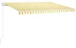 vidaXL Markise Manuell Einziehbar 450x350 cm Gelb und Wei&szlig;