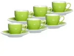 Ritzenhoff & Breker DOPPIO Espressotasse mit Untertasse 80 ml 6er Set gr&uuml;n
