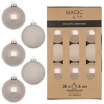 30 Weihnachtskugeln Glas 6cm matt & gl&auml;nzend Christbaumkugeln Weihnachtsbaumkugeln