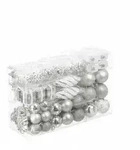 Relaxdays Weihnachtskugeln 72er Set, glitzernde, matte & gl&auml;nzende Baumkugeln,