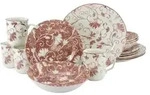 CreaTable Damask Pink Kombiservice 16-tlg Steingut