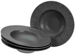 CreaTable Vesuvio Schwarz Pastateller 4-tlg Steinzeug