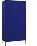 vidaXL Kleiderschrank Marineblau 90x50x180 cm Stahl