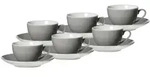 Ritzenhoff & Breker DOPPIO Kaffeetasse mit Untertasse 200 ml 6er Set grau