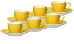 Ritzenhoff & Breker DOPPIO Espressotasse mit Untertasse 80 ml 6er Set gelb