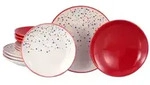 CreaTable Joy Rot Tellerset 12-tlg Steinzeug