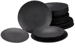 CreaTable Vesuvio Schwarz Tellerset 18-tlg Steinzeug