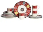 CreaTable Sumaya Red Kombiservice 16-tlg Steingut