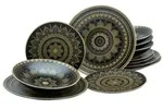 CreaTable Mandala Gold Gold Tellerset 12-tlg Steinzeug