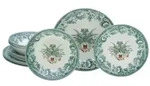 CreaTable Weihnachten Gr&uuml;n Tellerset 12-tlg Steingut