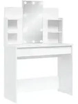 vidaXL Schminktisch mit LED-Leuchten Wei&szlig; 96x40x142 cm