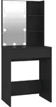 vidaXL Schminktisch mit LED Schwarz 60x40x140 cm