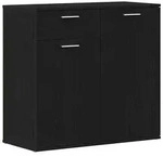 vidaXL Sideboard Schwarz Eichen-Optik 80x36x75 cm Holzwerkstoff
