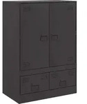 vidaXL Highboard Schwarz 67x39x95 cm Stahl