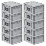 PROREGAL 10x Eurobox NextGen Portable | HxBxT 18,5x30x40cm |16 Liter | Eurobeh&auml;lter,